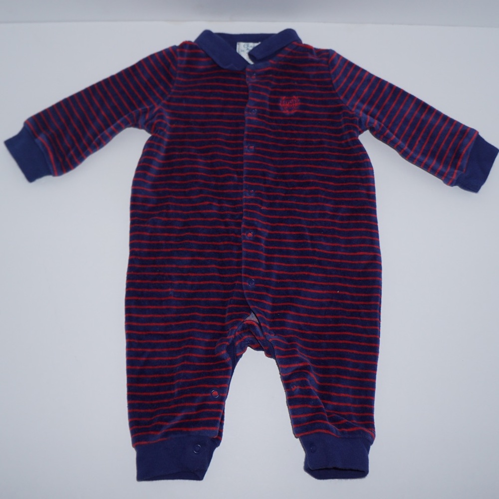 Chaps Infant Boys Velour One Piece Outfit 3 Months